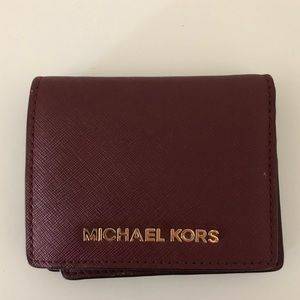 Michael Kors wine leather wallet